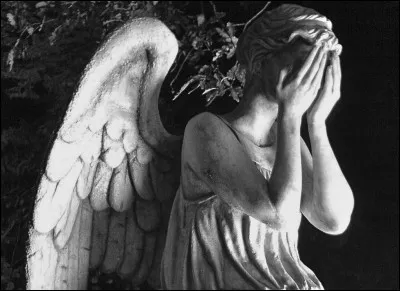 "And the angel was sobbing tearless, broken sobs."