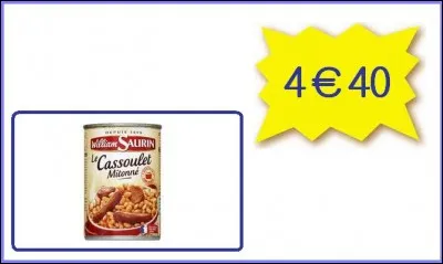 A good tin of William Saurin cassoulet: 4.40