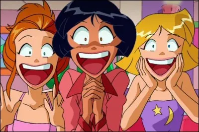 In Totally Spies , what colors are the suits of the three female secret agents?