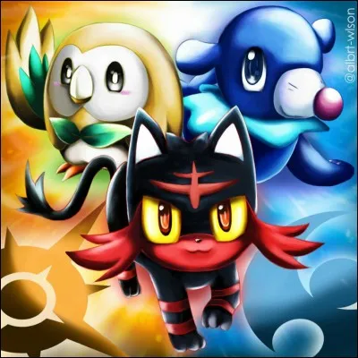 What are the names of the three sun and moon starters?