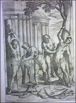 The executioner incises either the bottom of the feet or the top of the skull, and pulls on the skin to tear it off ...