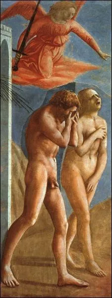 Which mythical characters did Masaccio depict in this painting?