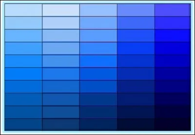 Which color is not a variety of blue?