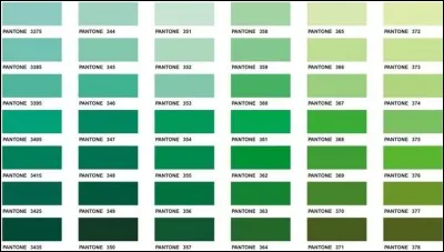 Which color is not a variety of green?