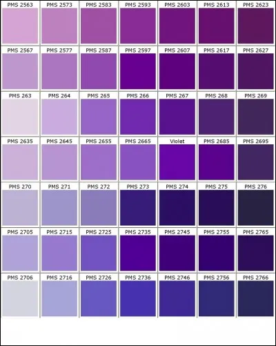 Which color is not a variety of violet?