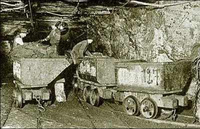 What did the miner use to transport coal through the mine galleries?