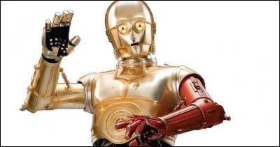 In which episode is C-3PO equipped with a new red left arm?