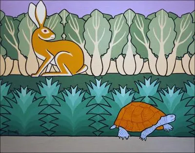 Who made the bet to run faster than a hare?