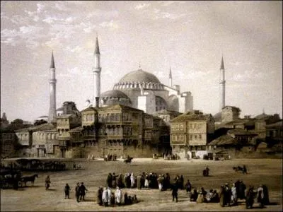 Where is the famous church of Hagia Sophia now a mosque?