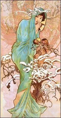 Which Art Nouveau painter created 'L'hiver'?