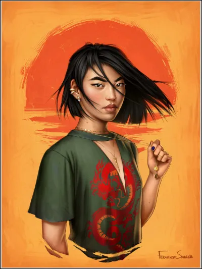 She's Asian and a strong, warlike woman!