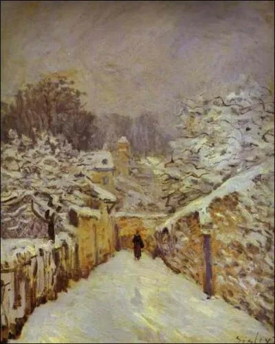 Which impressionist painter painted 'Neige a Louveciennes'?