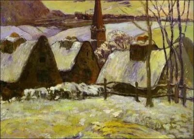 Which Post-Impressionist painter painted 'Village breton sous la neige'?