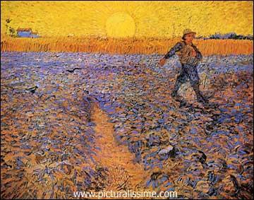 Which Post-Impressionist painter painted 'The Sower in the Sunset'?