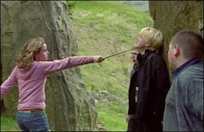 During her second year of school, what does Draco Malfoy call Hermione?