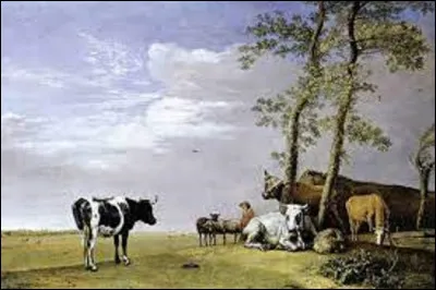Painting:
Which Dutch Baroque painter painted, in 1648, this painting entitled ''A ploughman and his flock''?
