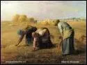 Which painter with peasant origins produced 'Les glaneuses'?