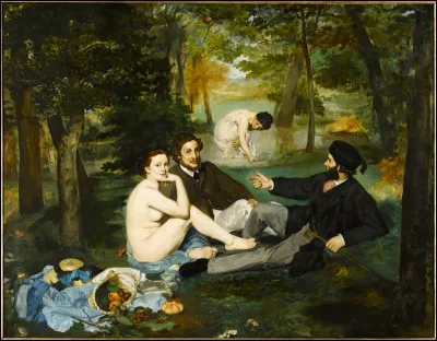 Which painter caused a resounding scandal with 'Le dejeuner sur l'herbe'?