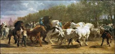 Which painter specializing in animal representations produced 'Le marche aux chevaux'?