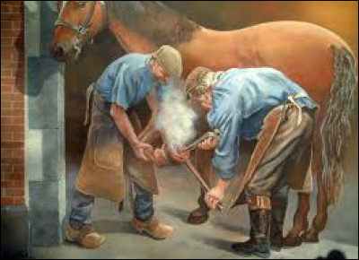 Which job involves shoeing and trimming horses' feet?