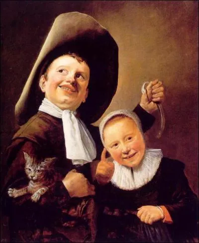 Which female painter created 'Garcon et fille au chat (allegorie de la folie)'?