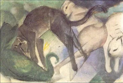 Which painter painted 'Four cats playing'?