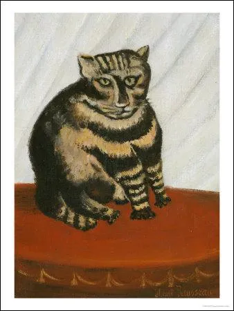 Which painter of naive art created 'Le chat tigre'?