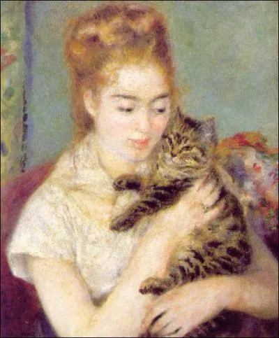 Which Impressionist painter painted 'Jeune fille au chat'?