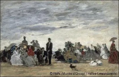 Which painter, nicknamed the King of Skies by Camille Corot, painted 'La plage de Trouville'?