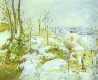 Which painter born in the West Indies painted 'Cottage a Pontoise dans la neige'?