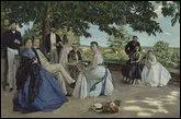 Which painter who painted 'Reunion de famille' was killed in action in 1870?