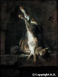 Which 18th century French painter created 'Le lapin mort'?