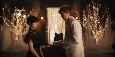 In the series, what is the name of the boy who is with Wednesday?