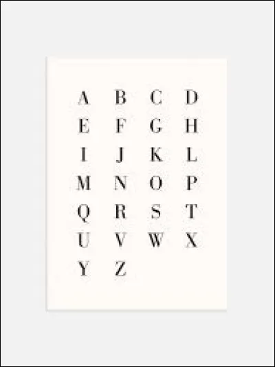 What is the 25th letter of the alphabet?