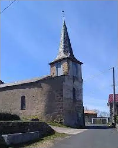 This picture shows the church of Notre-Dame-de-la-Nativite, in Chazelles. This small Auvergne-Rhone-Alpes village of 30 inhabitants, in the northeast of the Margeride, is located ...