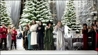 Who does Harry go with to the Three Wizards Tournament Christmas Ball?