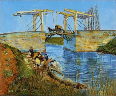 Which painter painted 'Le pont de Langlois dans Arles' located in the Bouches du Rhone department?