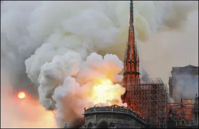 In which decade did the fire at Notre-Dame cathedral in Paris take place?