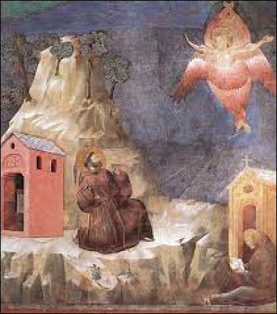 By which painter is this 1290 painting ''Saint Francis of Assisi receiving the stigmata''?