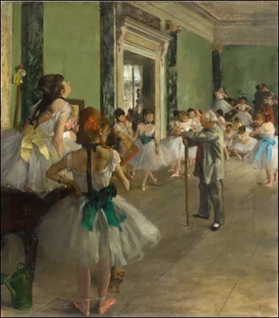 We end with this painting of a dance class. Who signed it?