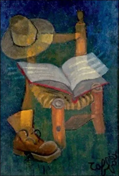 To which painter does Louis Tuffoli pay homage in this painting entitled Vieille godasse?