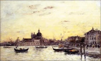 Which painter painted 'Quai des esclavons le soir, la douane et la Salute a Venise'?