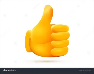 How many degrees is the thumb turned?