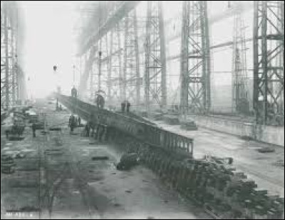 When was the Titanic's keel laid?