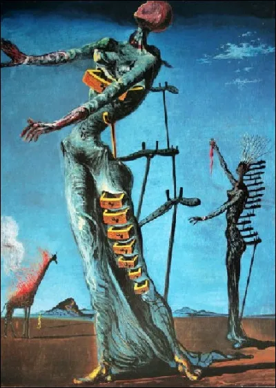 Who is the author of this painting entitled ''La Girafe en Feu''?