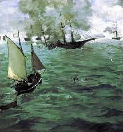 This one, Le Combat du Kearsarge et de l'Alalabama , was painted by ...