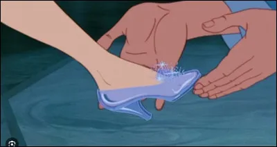 Cinderella loses her glass shoe on the way down the castle stairs.