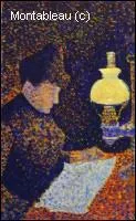 Which pointillist painter created 'Femme lisant'?