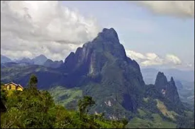 What mountain in the Annamite Cordillera is the country's highest point?