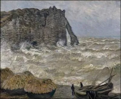 Which painter painted 'Mer agitee a Etretat'?